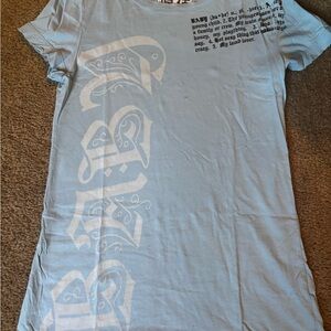 Harajuku Lovers Baby Light Blue Short Sleeve Tee with White Graphic